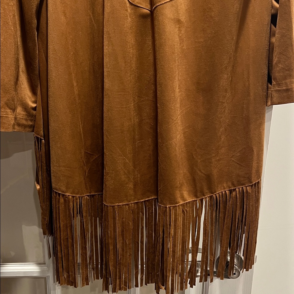 Chico's Tan Fringe Cape Jacket - Picture 6 of 9